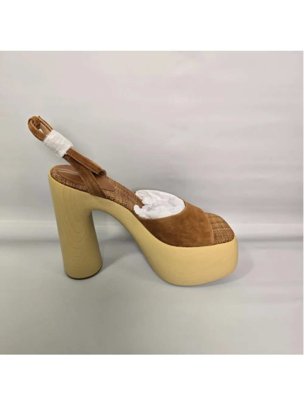 Sam Edelman Grayson Platform Sandals Womens 8.5 Brown Suede Wood NEW 70s retro